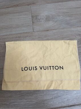 Louis Vuitton Pale Yellow Canvas Dust Bag with Black Logo